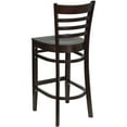 thumbnail image 5 of Flash Furniture 2 Pack HERCULES Series Ladder Back Walnut Wood Restaurant Barstool, 5 of 8
