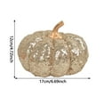 thumbnail image 3 of PEIBang 6.7x4.7 Inch Glitter Foam Pumpkin Decor for Halloween Thanksgiving Fall Table Centerpiece Home Party Decoration Khaki Gold, 3 of 6