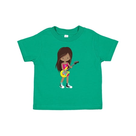

Inktastic African American Girl Rock Girl Guitar Player Gift Toddler Toddler Girl T-Shirt