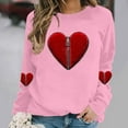 thumbnail image 2 of YueHuiYing Women's Oversized Hoodless Sweatshirt with Heart-Shaped Letter Print Round Neck Long Sleeves - Valentine's Day Fashionable Casual Comfort Top, 2 of 6