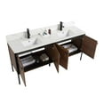 thumbnail image 4 of Fine Fixtures Oakville 72 in. W x 20 in. D x 33 in. H Bathroom Vanity in Walnut Ebony with White Ceramic Sink - Black hardware, 4 of 8