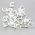 thumbnail image 1 of 1000 Round 7/8 Inches (22 mm) Pipe PVC Pex Tubing Holder Support Clamp Cable Wire Clips Cable Management Cord Tie Holder Coaxial Nail in Clamps Tacks, 1 of 5
