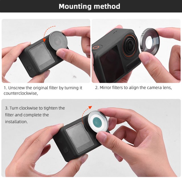 Accesorios de filtro de lente Kit de filtro de lente de cámara de movimiento para Osmo Action 3 (CPL) Likrtyny Para estrenar