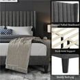 thumbnail image 6 of Yaheetech Upholstered Platform Bed Frame with Channel Tufted Headboard, Queen, Dark Gray, 6 of 6