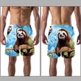 thumbnail image 3 of luoweisi Men's Beach Shorts Quick Dry Swim Trunks with Mesh Lining Sloth S, 3 of 5