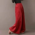 thumbnail image 4 of YYDGH Women's Wide Leg Pleated Palazzo Pants Casual Solid Color High Waist Trousers with Pockets Red XL, 4 of 8