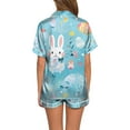thumbnail image 3 of toraway Pyjamas Ensemble Femmes Noël Mode Décontractée Pâques Lapin Impression Numérique 3D Pyjamas Courts Ensemble Culotte TTG, 3 of 3