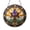 Acrylic 3.5 Inch, variant on Stained Glass Fleur de Lis Window Hanging, Circular Festival Design with Purple Green Gold Colors, Bold Decorative Accent