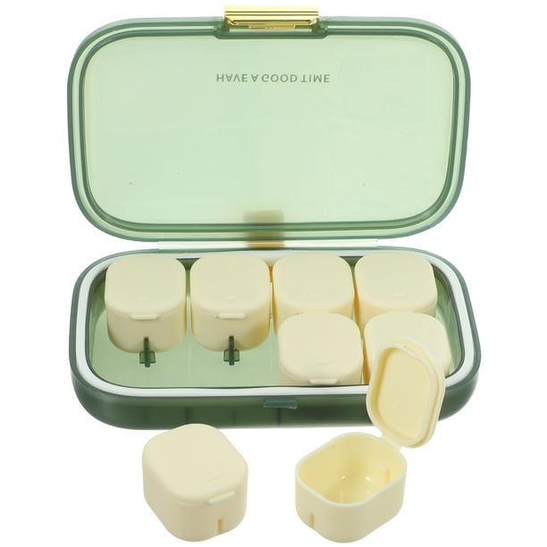 Hytrove Organizador Portátil Verde Para Medicina Diario Con Caja Resistente Para Almacenamiento Seguro