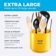 thumbnail image 5 of Cooler Kitchen Extra Large Rotating Utensil Holder Caddy with Sturdy No-Tip Weighted Base, Removable Divider, and Gripped Insert: Yellow | Rust Proof Plastic and Dishwasher Safe, 5 of 8