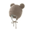 thumbnail image 3 of Taybagh Toddlers Hats Winter Toddler Girl Hat Knitted Double Wool Earmuffs Hat with Adjustable Rope, 3 of 3