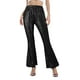 thumbnail image 1 of Pantalones de mujer de cintura alta y pierna ancha - Poliéster, diseño con lentejuelas, cintura alta con lazo, informales para todas las estaciones, 1 of 5