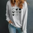 thumbnail image 2 of ibuvkizy Womens Sweatshirts Valentines Day!Women's Round Neck Lover's Love Print Sweatshirt Long Sleeved Pullover Top/shirt Gray,XS, 2 of 7
