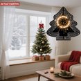 thumbnail image 2 of Stylish Metal Hanging Christmas Tree Wind Spinner - Concentric Black Lines with Golden Perfect for Yard & Garden Decor, 2 of 7