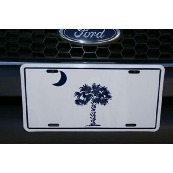South Carolina SC White Blue 6"x12" Aluminum License Plate Sign