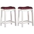 thumbnail image 3 of Angel Line Tabourets de bar cambridge, 24 Ensemble de 2, Blanc avec Coussin Rouge Foncé, 3 of 3