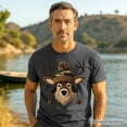 thumbnail image 6 of Deer Head Camo Hat Christmas T-Shirt, Imitation Latch Hook Yarn Cozy Hunting Season Tee, 6 of 10