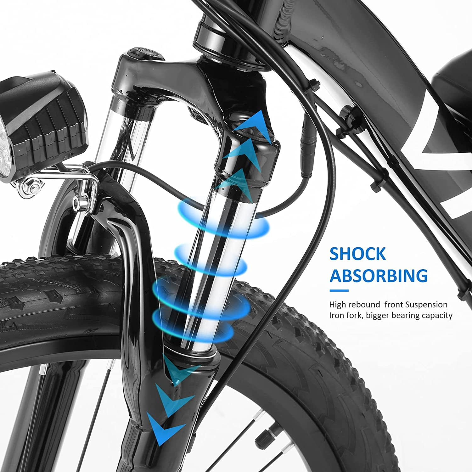 Vivi Electric Bike for Adults 26" Electric Mountain Bike 500W Cruise Control Electric Commuter Bike 21 Speed with Removable 48V Battery Up to 50 Miles