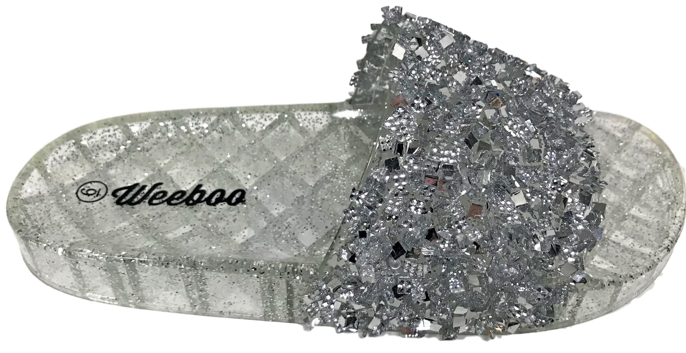 silver sequin slides