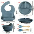 thumbnail image 4 of Nituyy Silicone Baby Feeding Set, Toddler Plate Spoon Fork Cup Bib Bowl Eating Utensil Set, 4 of 6