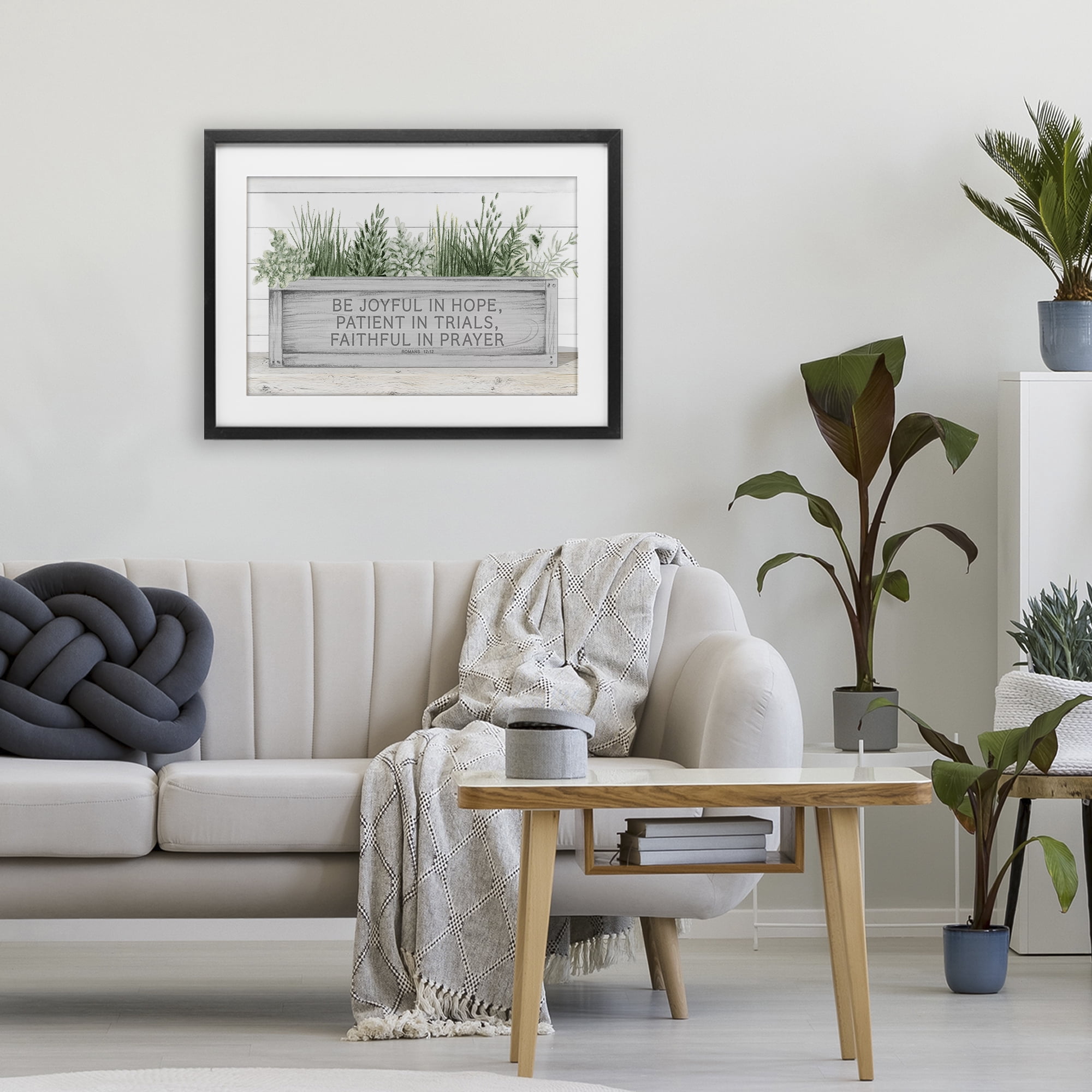 Stupell Industries Be Joyful Flower Box Black Framed Print Under Glass, design by Janice Gaynor