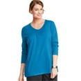 thumbnail image 1 of Just My Size Womens Plus Size Vneck Long Sleeve Tee, Deep Dive, 1X, 1 of 3
