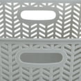 thumbnail image 6 of Simplify 3 Pack Small Herringbone Plastic Storage Basket In Grey, 6 of 9
