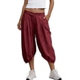 thumbnail image 2 of Neewe Capri Pants for Women High Waisted Wide Leg Casual Lounge Pant Summer Capris with Pockets Daily, 2 of 7