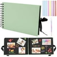 thumbnail image 1 of ZYNERY Scrapbooking Photo Albums 60 Pages of 21.5 x 15 cm,With 3 Stickers and Pen, Scrapbook Kit for DIY Album,Birthday, Wedding,Travel(Green), 1 of 7