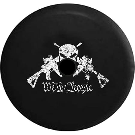 2018 2019 Wrangler JL We the People AR15 Punisher Skull Tactical Gun Rights NRA Spare Tire Cover Jeep RV 33 InchBack up