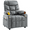 Grey, variant on Snugway Kids Recliner with Cup Holders, Footrest and Side Pockets - Adjustable Velvet Fabric Chair, Pink