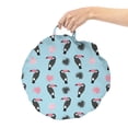 thumbnail image 2 of Animal Round Floor Cushion with Handle, Tropical Toucan Birds Repetitive Pattern Simplistic Birds, Decorative Pillow for Living Room & Dorms, 18" Round, Pale Blue Rose, by Ambesonne, 2 of 4