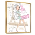 thumbnail image 3 of Designart 'Young Woman With Shopping Boxes In Paris' Shabby Chic Framed Canvas Wall Art Print, 3 of 5