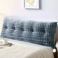 thumbnail image 5 of SHANNA Velvet Fully Stuffed Headboard Wedge Pillow Bed Rest Reading Bolster With Removable Cover Triangular Daybed Pillow For Bed Rest Reading/Sitting in Bed, Light Grey,71"x18"x8", 5 of 12