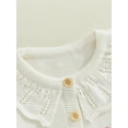 thumbnail image 6 of aturustex Little Girls Cozy Sweater Cardigan 0-5T Toddler Baby Long Sleeve Knitted Jackets Pullovers Doll Collar Button Knit Sweatshirts Heart Embroide Casual Daily Comfy Spring Fall Clothes, 6 of 7