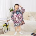 thumbnail image 6 of BZSMCE Wearable Blanket Hoodie Fashion Vibrant Love Graffiti Home Wear, 6 of 7