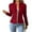 Wine, variant on ​Women's Collarless Slim Fit Blazer - Open Front Structured Design with Contrast Piping Detail​
