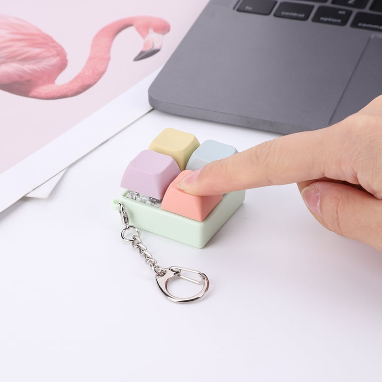 6-Pack Macaron Keyboard Fidget Toys - Clicker Keychain For Stress Relief, Sensory Fun For All Ages