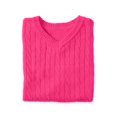 thumbnail image 2 of Woman Within Plus Size Cable Knit V-Neck Pullover Sweater, 2 of 6