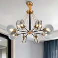 thumbnail image 3 of Nordic Postmodern LED Glass Chandelier Living Atmospheric Light Luxury Lamps Bedroom Hotel Shop Restaurant Bar Chandelier My Lux Decor Round, 3 of 9