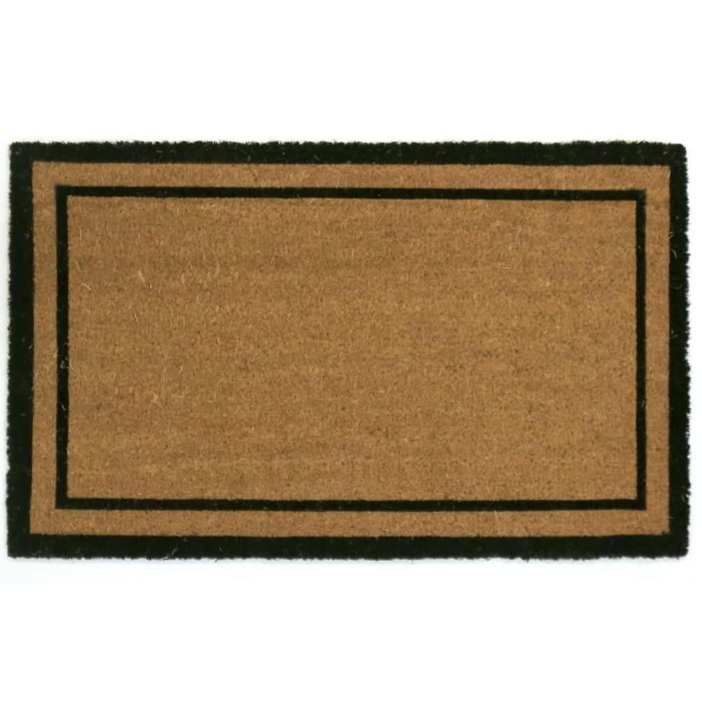 Garden Path Plain Double Border 18 in. x 30 in. Natural Coir Door Mat