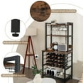 thumbnail image 5 of Costway Wine Bar Cabinet with 4 Tier Storage Shelves Glass Holders Bottle Racks Industrial, 5 of 9