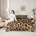 thumbnail image 5 of Erosebridal Leopard Pattern Personalized Gifts 7pcs Bedding Comforter Set,Brown Alphabet R Queen Bedding Sets For Adult Women,Reversible Black, 5 of 7