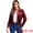 Burgundy, variant on DARING DIVA Stylish Velvet Button-Up Long Sleeve Jacket XS Light Pink