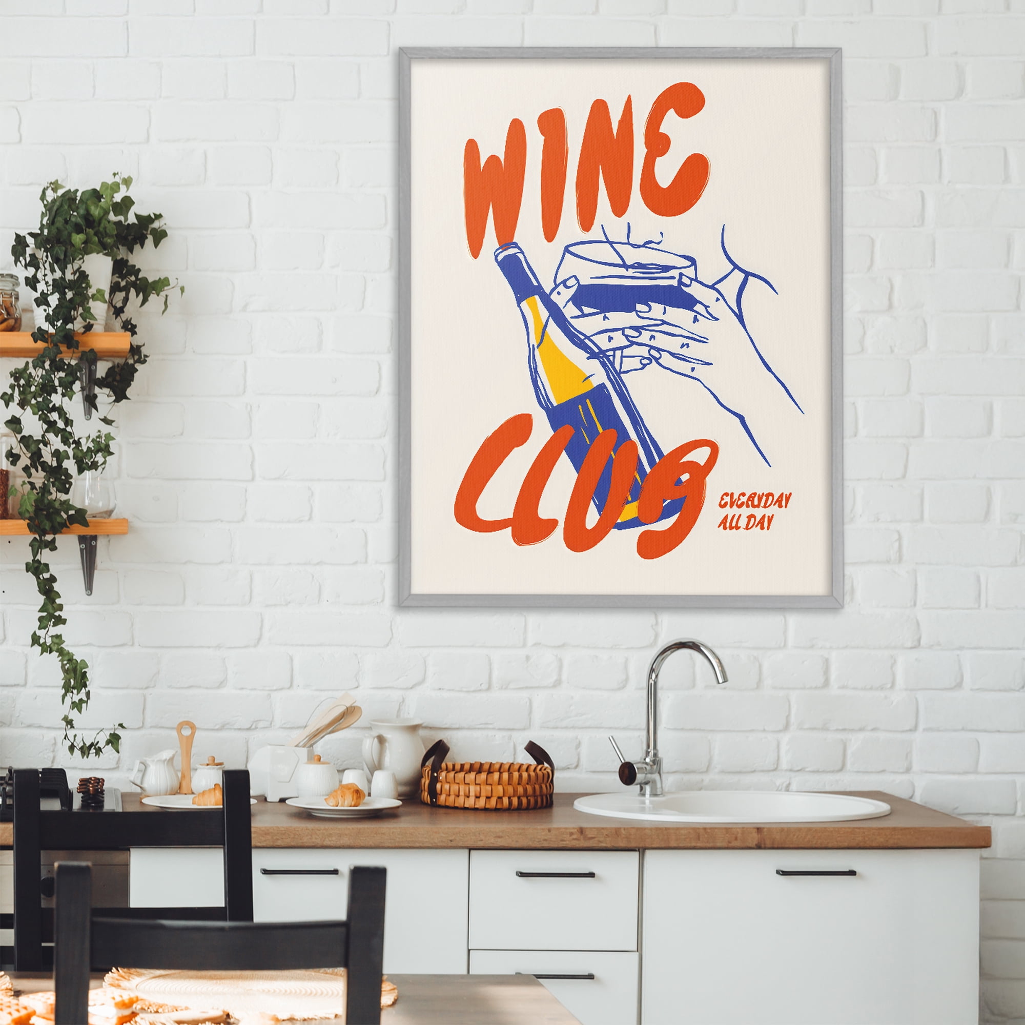 Stupell Industries Wine Club Every Day Gray Framed Giclee Art, design by The Prints Vibe