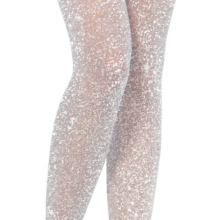 Leg Avenue Womens Lurex Shimmer Tights Silver One Size