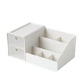 thumbnail image 2 of TZYUDK Multi Drawer Cosmetic Storage Box for Small Items Makeup Brushes Organization Desktop Vanity Counter Classified Compartments White Plastic, 2 of 6