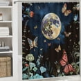 thumbnail image 6 of Orinice Moon Butterflies Forest Bathroom Decor Set with Hooks, Colorful Luxurious Graphic Print Polyester Fabric Shower Curtain Set, Multi-Size Shower Curtain for Bathroom 69x72, 6 of 7