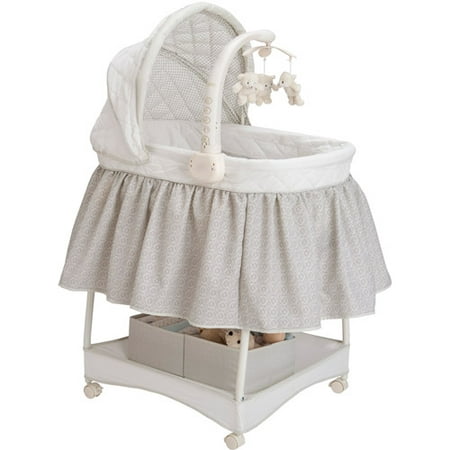 Delta Children's Products Deluxe Gliding Bassinet, Silver Lining