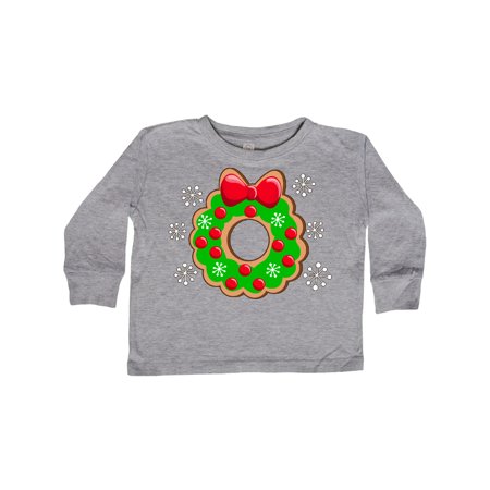 

Inktastic Christmas Wreath Cookie with Snowflakes Gift Toddler Boy or Toddler Girl Long Sleeve T-Shirt